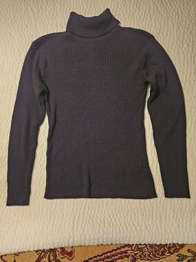 Women's Ribbed Turtleneck Sweater - Navy